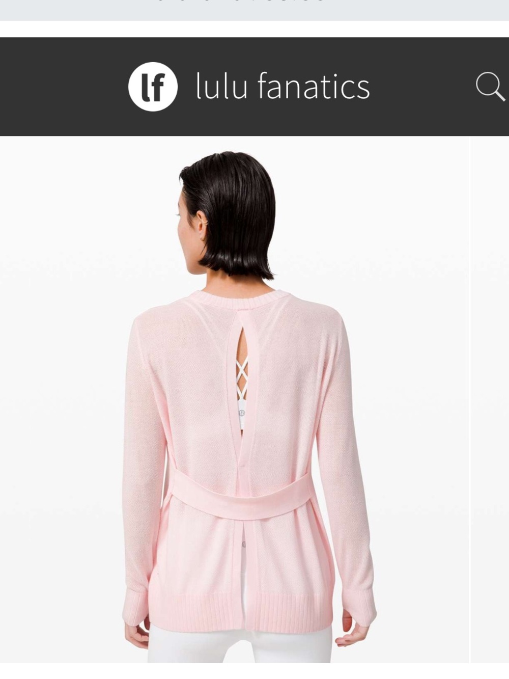 Lululemon Sincerely Yours Sweater sz 8 Pink Glow Cashmere Cashlu Luxe 824